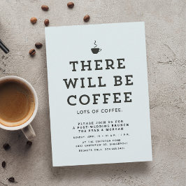 Bruiloftsbrunch eenvoudige leuke lichtblauwe koffi kaart