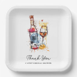 Bruiloftsbrunch en bruisende bruidsshowers champag papieren bordje