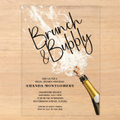 Bruiloftsbrunch en bubbels bruidsuitnodiging acryl uitnodigingen (Voorkant)