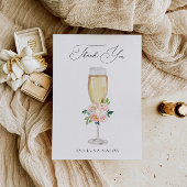 Bruiloftsbrunch en bubbels bruiloft bedankkaart