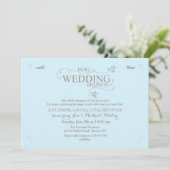 Bruiloftsbrunch in blauwe uitnodiging (Staand voorkant)