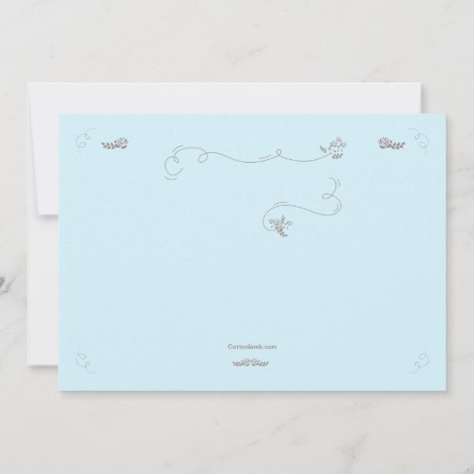 Bruiloftsbrunch in blauwe uitnodiging (Achterkant)