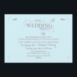 Bruiloftsbrunch in blauwe uitnodiging<br><div class="desc">Een prachtige uitnodiging die perfect is voor een "REPETITIE DINER" of een "VOOR EN NA" BRUILOFT BRUNCH! De blauwe achtergrond is voorzien van fraaie wervelingen en rozen in grijs. (FP)() De kaart is eenvoudig aan te passen met uw tekst, lettertype, lettertypekleur en keuze uit zes papiertypen.Niet precies wat je zoekt?...</div>