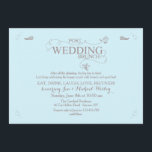 Bruiloftsbrunch in blauwe uitnodiging<br><div class="desc">Een prachtige uitnodiging die perfect is voor een "REPETITIE DINER" of een "VOOR EN NA" BRUILOFT BRUNCH! De blauwe achtergrond is voorzien van fraaie wervelingen en rozen in grijs. (FP)() De kaart is eenvoudig aan te passen met uw tekst, lettertype, lettertypekleur en keuze uit zes papiertypen.Niet precies wat je zoekt?...</div>