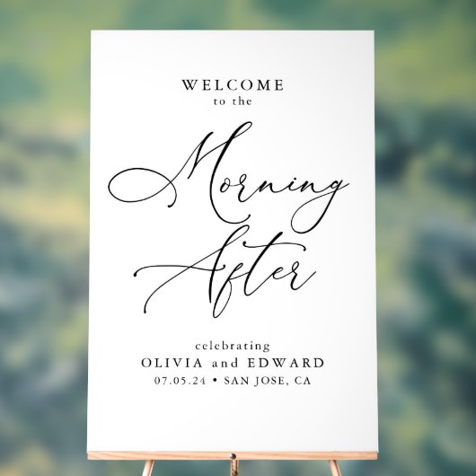 Bruiloftsbrunch in de ochtend na welkomstbord acryl bord (Neutraal)