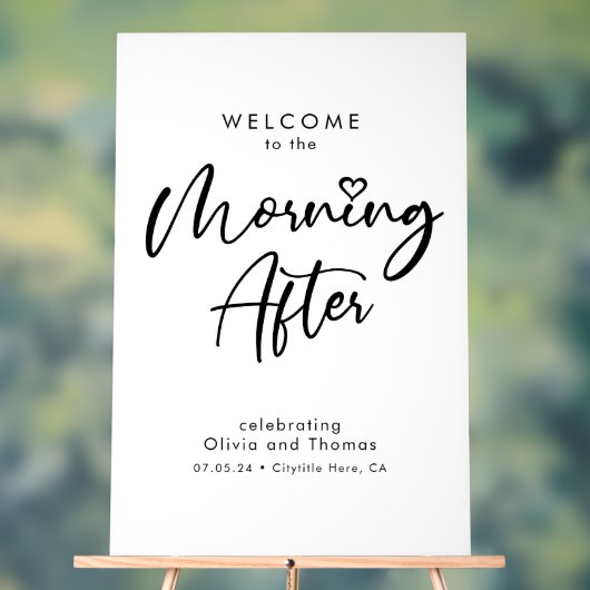 Bruiloftsbrunch in de ochtend na welkomstbord acryl bord (Neutraal)