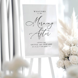 Bruiloftsbrunch in de ochtend na welkomstbord acryl bord