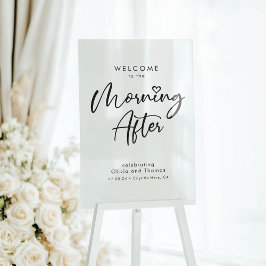 Bruiloftsbrunch in de ochtend na welkomstbord acryl bord