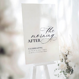 Bruiloftsbrunch in de ochtend na welkomstbord acryl bord