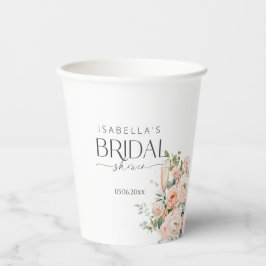 Bruiloftsbrunch met Bloemen en Prosecco Papieren Bekers