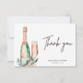 Bruiloftsbrunch met bubbels bedankkaart (Voorkant)