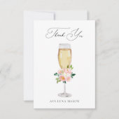 Bruiloftsbrunch met bubbels bedankkaart (Voorkant)