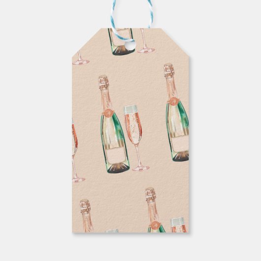 Bruiloftsbrunch met bubbels Elegante Bruidsbruilof Cadeaulabel (Achterkant)