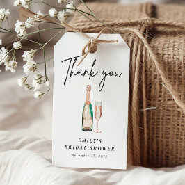 Bruiloftsbrunch met bubbels Elegante Bruidsbruilof Cadeaulabel
