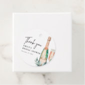 Bruiloftsbrunch met bubbels Elegante bruidsdouche Bedankjes Labels (In situ)