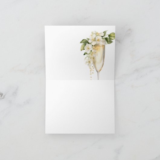 Bruiloftsbrunch met bubbels Elegante Bruidsfeest Bedankkaart (Binnen)