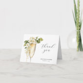 Bruiloftsbrunch met bubbels Elegante Bruidsfeest Bedankkaart (Voorkant)