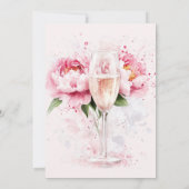 Bruiloftsbrunch met bubbels en bloemen kaart (Achterkant)
