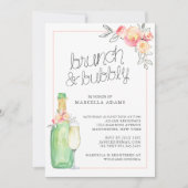 Bruiloftsbrunch met bubbels kaart (Voorkant)
