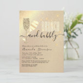 Bruiloftsbrunch met bubbels kaart (Staand voorkant)