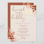 Bruiloftsbrunch met bubbels Rustieke bruidsontvang Kaart (Voorkant / Achterkant)