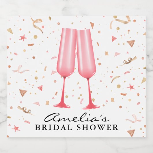 Bruiloftsbrunch met bubbels sparkling wijnetiket (Enkel label)