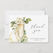 Bruiloftsbrunch met bubbels voor de bruid bedankkaart (Voorkant)