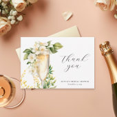Bruiloftsbrunch met bubbels voor de bruid bedankkaart