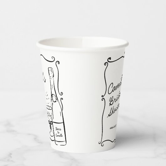 Bruiloftsbrunch met bubbels voor de bruid papieren bekers (Links)