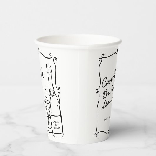 Bruiloftsbrunch met bubbels voor de bruid papieren bekers (Rechts)