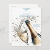 Bruiloftsbrunch met Champagne Aankondigingskaart (Voorkant / Achterkant)