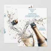 Bruiloftsbrunch met champagne briefkaart (Voorkant / Achterkant)