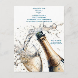 Bruiloftsbrunch met champagne briefkaart