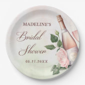 Bruiloftsbrunch met champagne bruidsborrel papieren bordje (Voorkant)