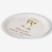 Bruiloftsbrunch met champagne bruidsborrel papieren bordje (Gekanteld)