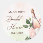 Bruiloftsbrunch met champagne Bruidsbruiloft Ronde Sticker (Voorkant)
