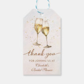 Bruiloftsbrunch met champagne bruidssalon cadeaulabel (Achterkant)