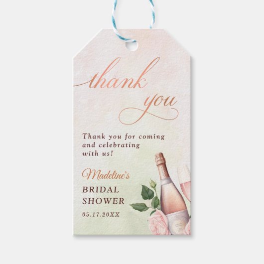 Bruiloftsbrunch met champagne cadeaulabel (Voorkant)