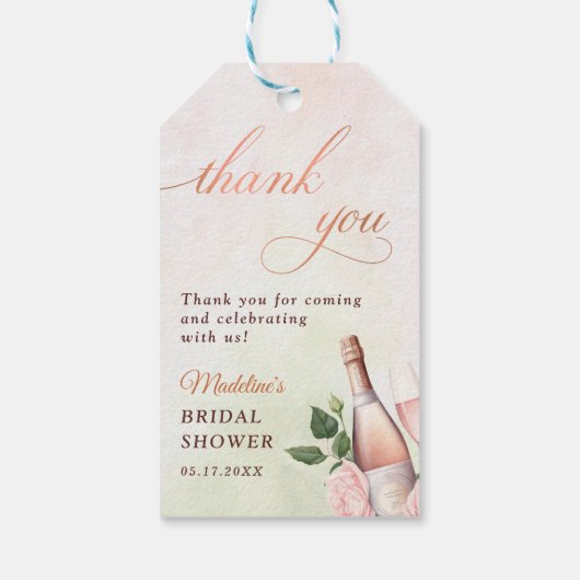 Bruiloftsbrunch met champagne cadeaulabel (Achterkant)