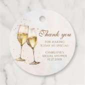 Bruiloftsbrunch met Champagne en Bruidsmeisjes Bedankjes Labels (Achterkant)