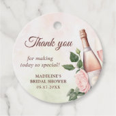 Bruiloftsbrunch met champagne en bruisende bubbels bedankjes labels (Voorkant)