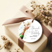 Bruiloftsbrunch met champagne en bubbels bedankjes labels