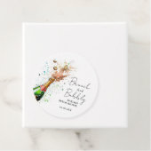 Bruiloftsbrunch met champagne en bubbels bedankjes labels (In situ)