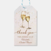 Bruiloftsbrunch met champagne en bubbels cadeaulabel (Voorkant)
