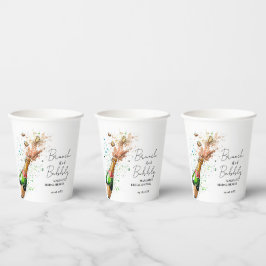 Bruiloftsbrunch met champagne en bubbels papieren bekers