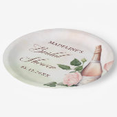 Bruiloftsbrunch met champagne en bubbels papieren bordje (Gekanteld)