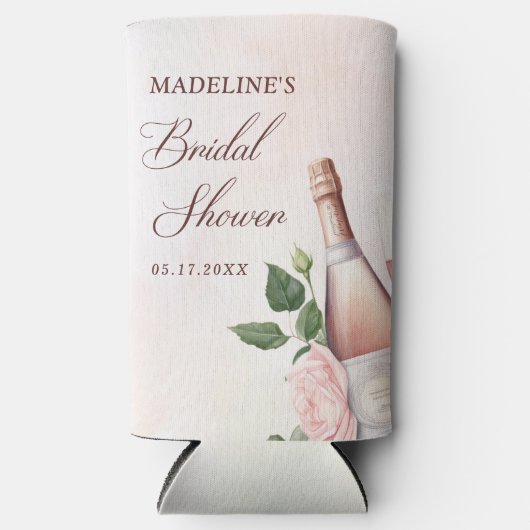 Bruiloftsbrunch met champagne en bubbels seltzer blikjeskoeler (Voorkant)