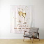 Bruiloftsbrunch met champagne en bubbels wandkleed (In situ)