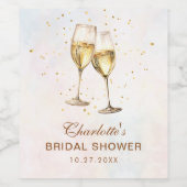 Bruiloftsbrunch met champagne en bubbels wijn etiket (Enkel label)