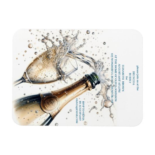 Bruiloftsbrunch met champagne magneet (Horizontaal)